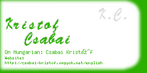 kristof csabai business card